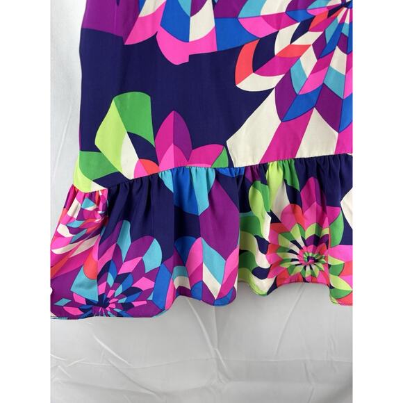 Julie Brown NYC Colorful Mod Silk Peplum Preppy Tank Size Small - Picture 6 of 6